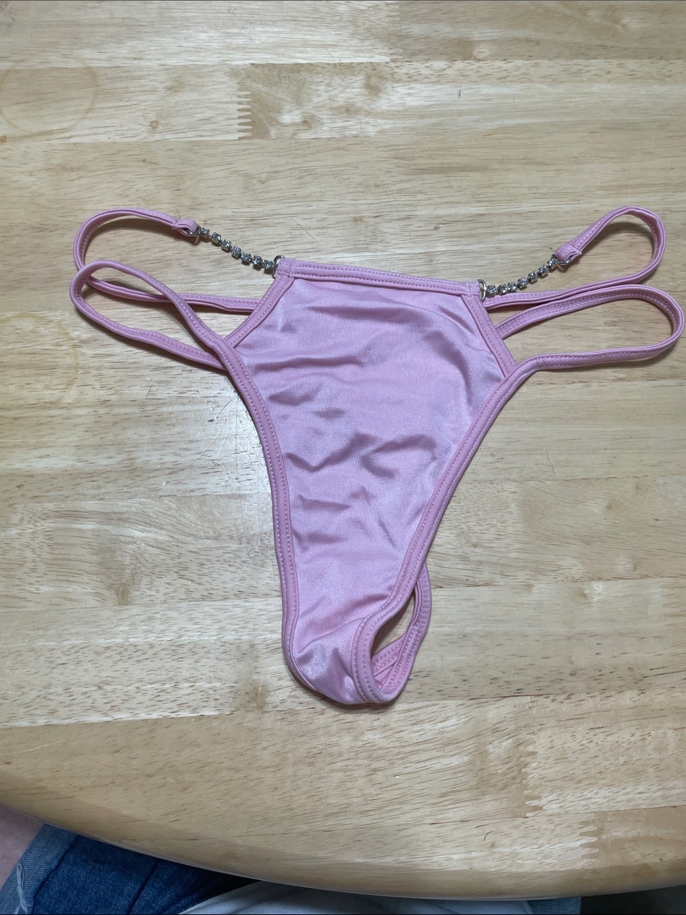Rhinestone-Accent Pink thong